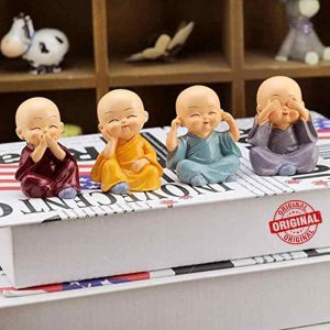 Set of 4 Miniature Buddha Monk Statue