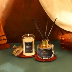AuraDecor Luxury Reed Diffuser & Scented Candle Gift Set
