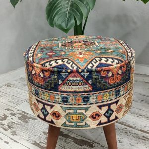 Round pouf stool