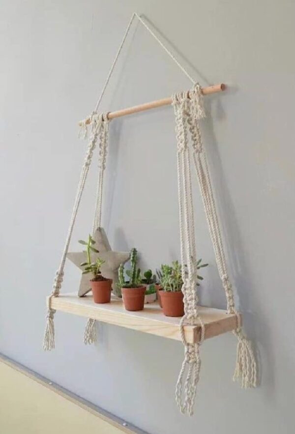 Wall Hanging Shelf Pine Wood Floating Shelve with Wooden Dowel